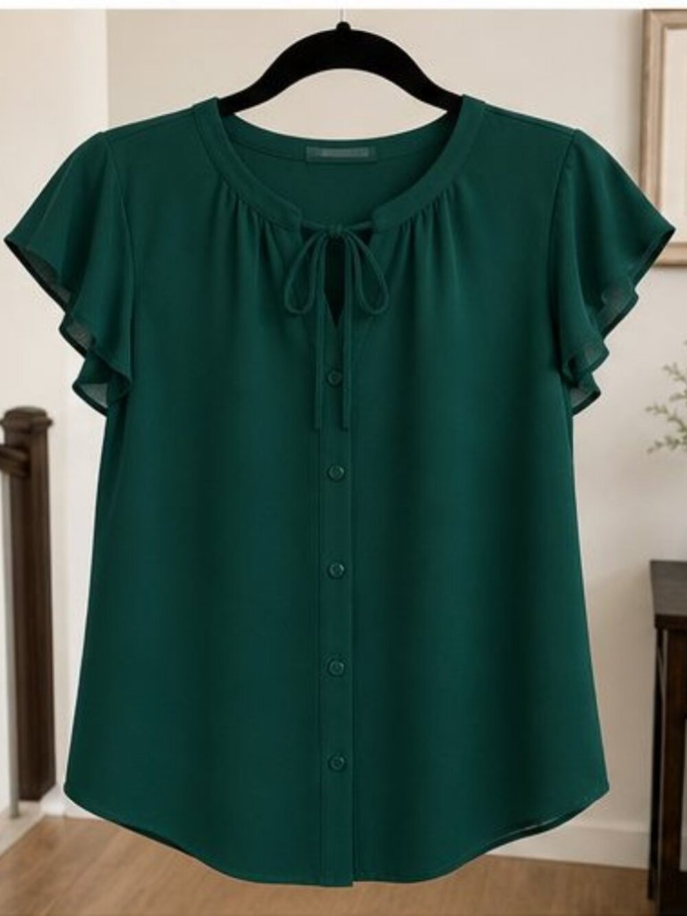 Emerald Pleated Blouse